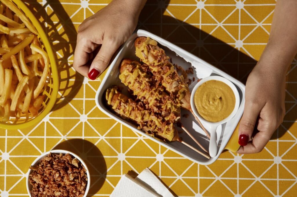 Delicious Korean Corn Dog Served