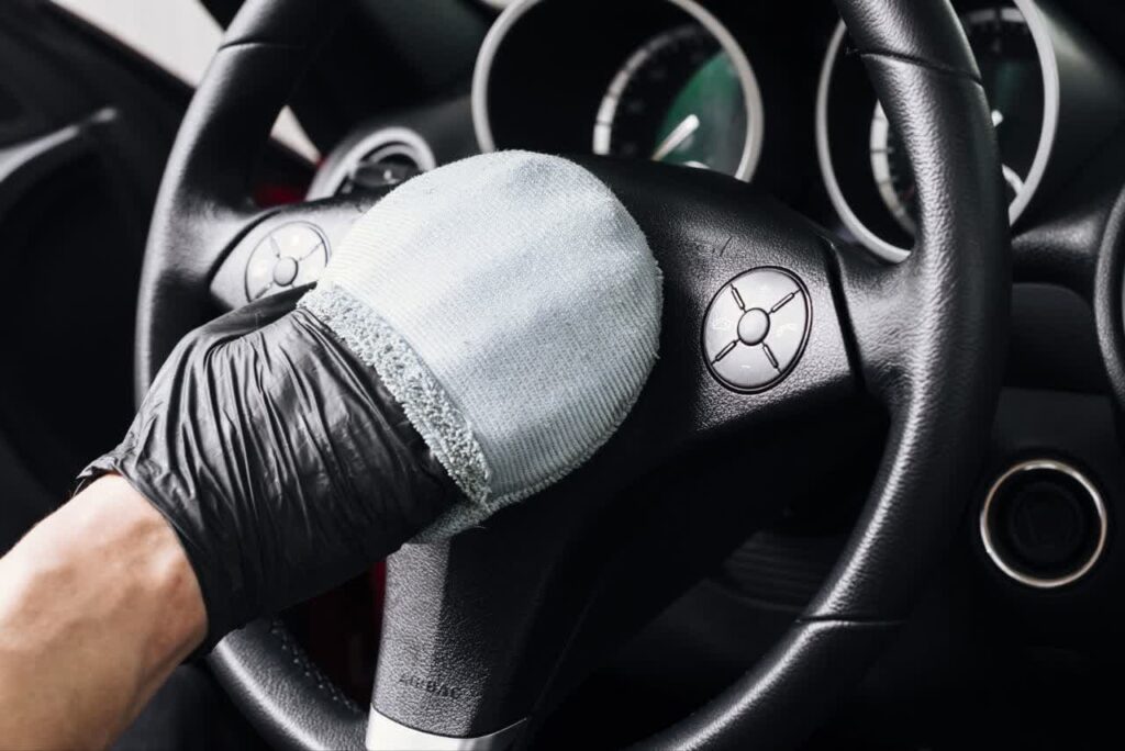 Steering wheel cleaner